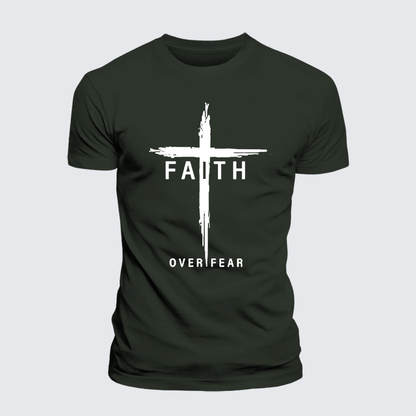 Luxe Mercerized Cotton Tee - Faith Over Fear Cross