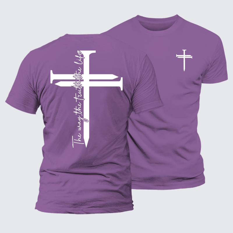 Luxe Mercerized Cotton Tee - Jesus The Way The Truth The Life Cross