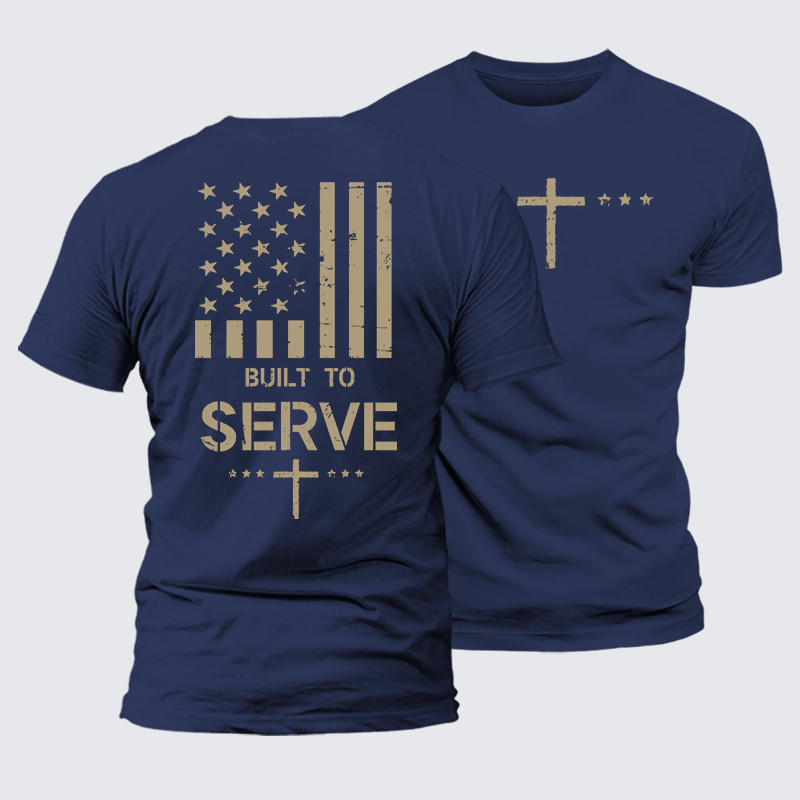 Luxe Mercerized Cotton Tee - Built To Serve Flag Cross