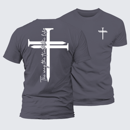 Luxe Mercerized Cotton Tee - Jesus The Way The Truth The Life Cross