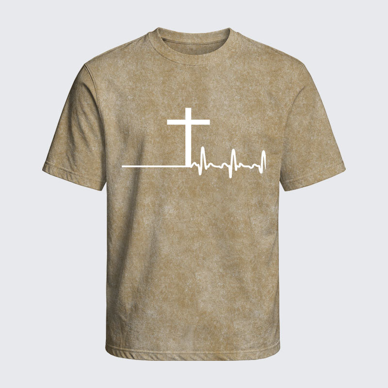 Washed T-Shirt - ECG Cross
