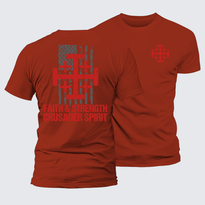 Luxe Mercerized Cotton Tee - Faith &Strength Crusader Spirit Crusader Knight