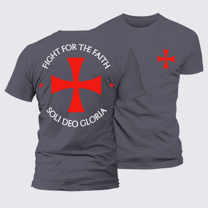 Luxe Mercerized Cotton Tee - Fight for the Faith ¨C Templar Cross Crusader Knight