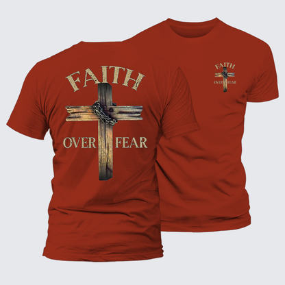 Luxe Mercerized Cotton Tee - Cross Faith Over Fear