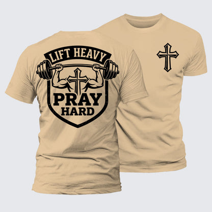 Luxe Mercerized Cotton Tee - Lift Heavy Pray Hard