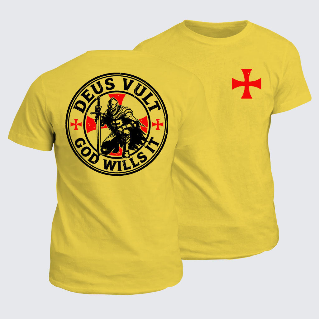 Classic Cotton Tee -  Knights Templar Deus Vult