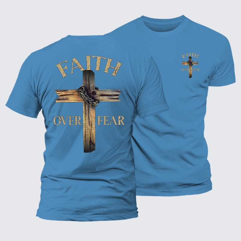 Luxe Mercerized Cotton Tee - Cross Faith Over Fear