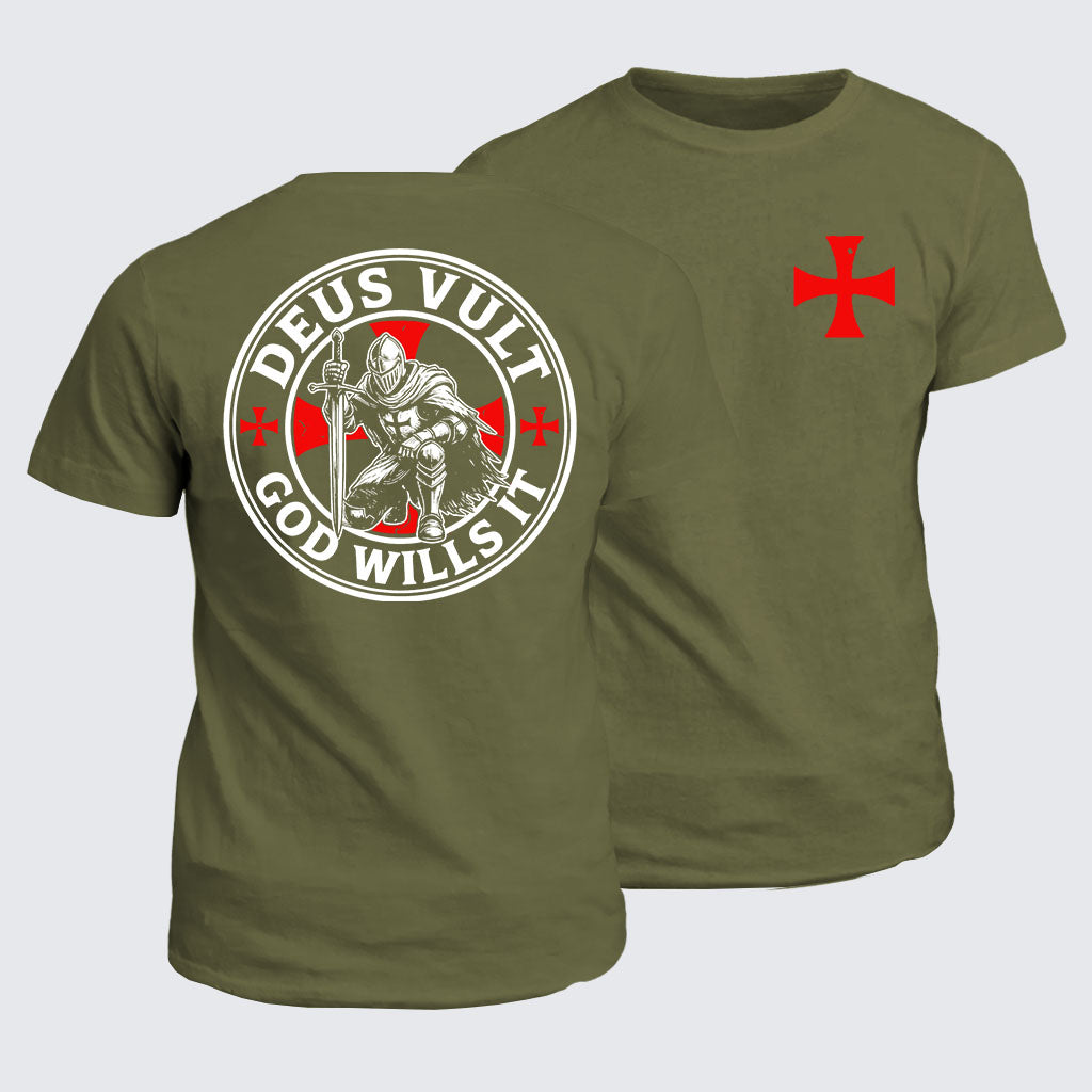 Classic Cotton Tee -  Knights Templar Deus Vult