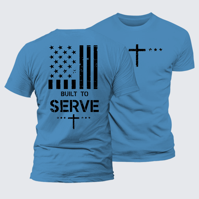 Luxe Mercerized Cotton Tee - Built To Serve Flag Cross