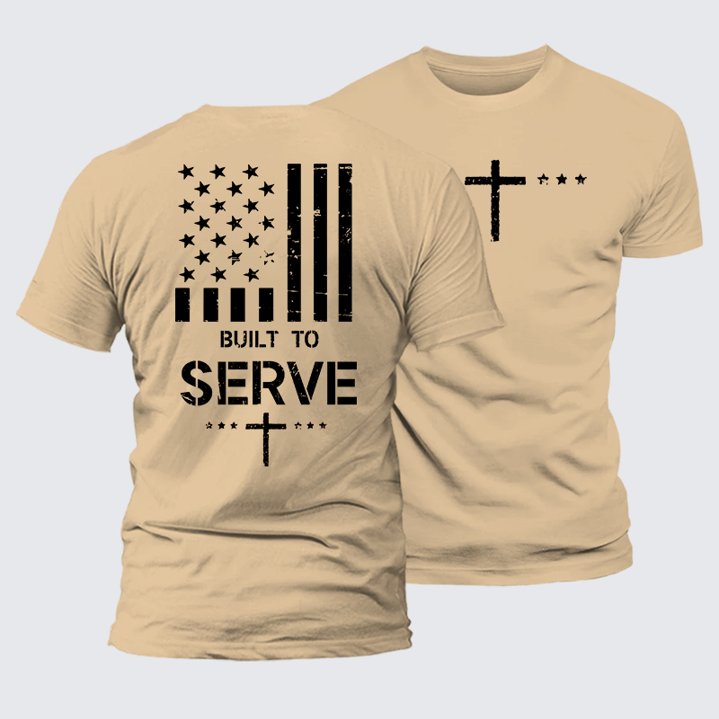 Luxe Mercerized Cotton Tee - Built To Serve Flag Cross