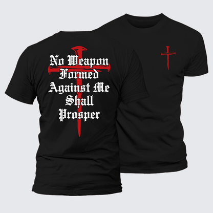 Luxe Mercerized Cotton Tee - No Weapon Formed Against Me Shall Prosper