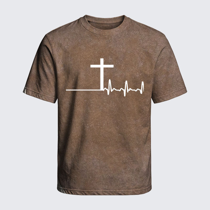 Washed T-Shirt - ECG Cross