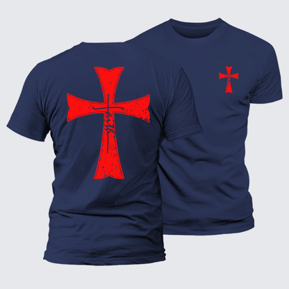 Luxe Mercerized Cotton Tee - Knights Templar Crusader Cross Faith