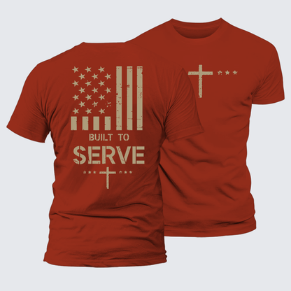 Luxe Mercerized Cotton Tee - Built To Serve Flag Cross