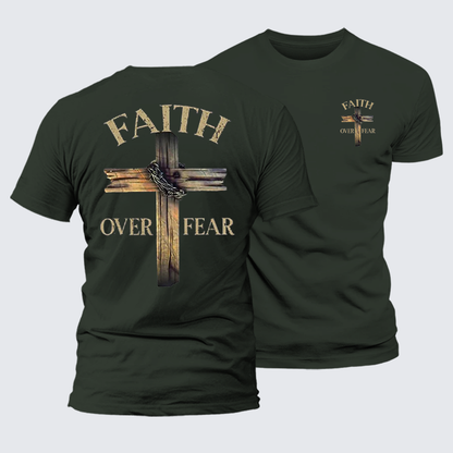 Luxe Mercerized Cotton Tee - Cross Faith Over Fear