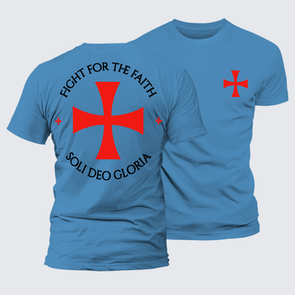 Luxe Mercerized Cotton Tee - Fight for the Faith ¨C Templar Cross Crusader Knight