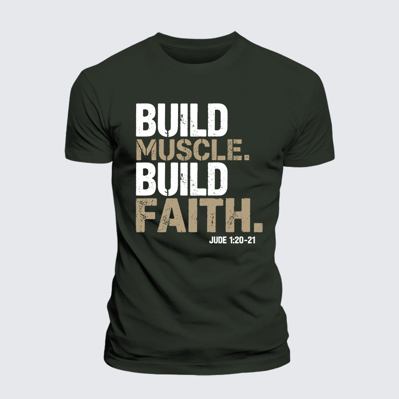 Luxe Mercerized Cotton Tee - Build Muscle Build Faith