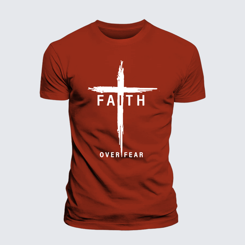 Luxe Mercerized Cotton Tee - Faith Over Fear Cross