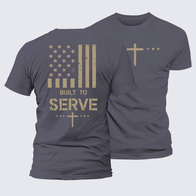 Luxe Mercerized Cotton Tee - Built To Serve Flag Cross