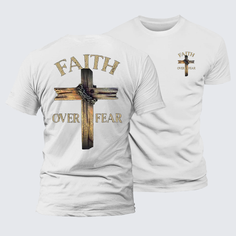 Luxe Mercerized Cotton Tee - Cross Faith Over Fear