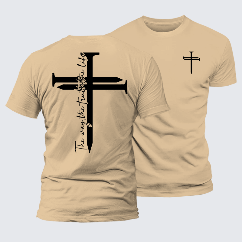 Luxe Mercerized Cotton Tee - Jesus The Way The Truth The Life Cross