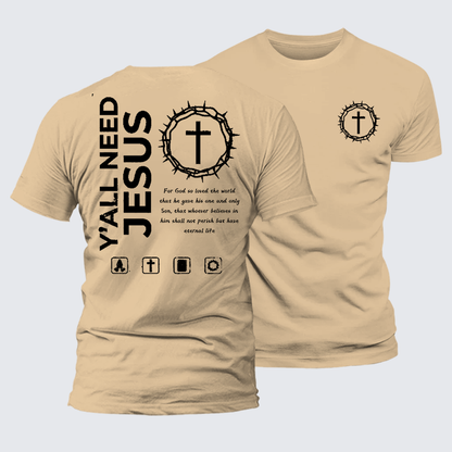Luxe Mercerized Cotton Tee - Y'All Need Jesus