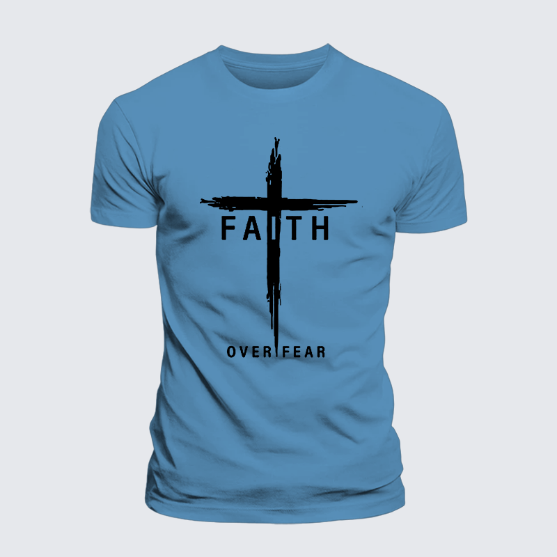 Luxe Mercerized Cotton Tee - Faith Over Fear Cross