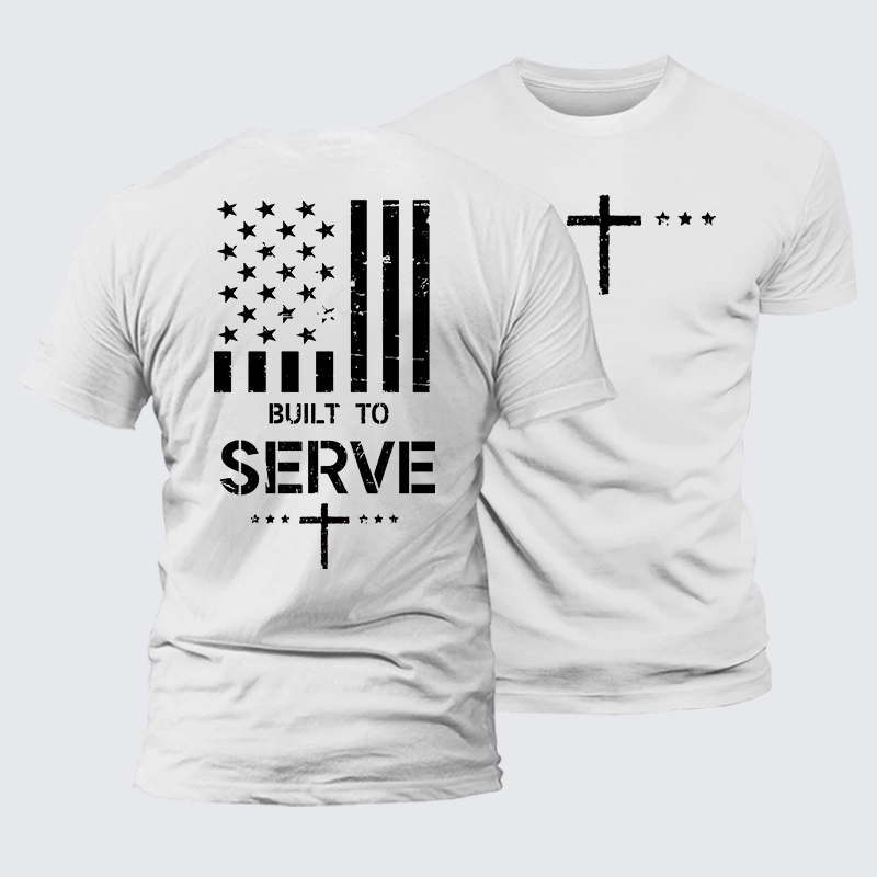 Luxe Mercerized Cotton Tee - Built To Serve Flag Cross