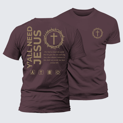 Luxe Mercerized Cotton Tee - Y'All Need Jesus