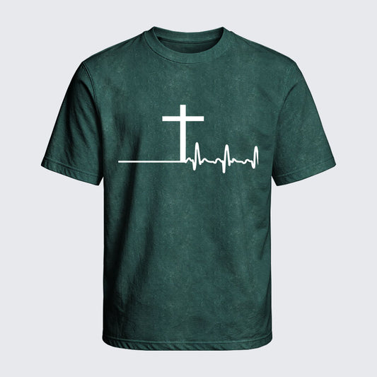 Washed T-Shirt - ECG Cross