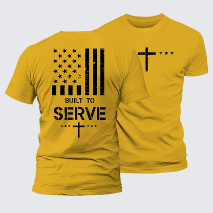 Luxe Mercerized Cotton Tee - Built To Serve Flag Cross