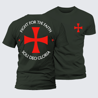 Luxe Mercerized Cotton Tee - Fight for the Faith ¨C Templar Cross Crusader Knight