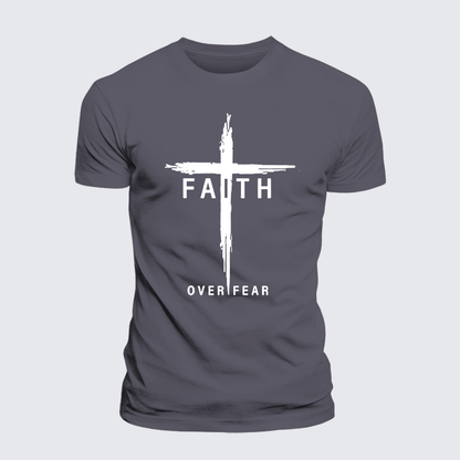 Luxe Mercerized Cotton Tee - Faith Over Fear Cross