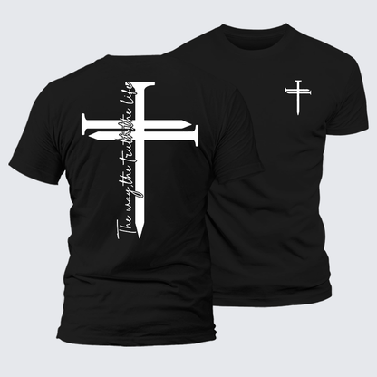 Luxe Mercerized Cotton Tee - Jesus The Way The Truth The Life Cross