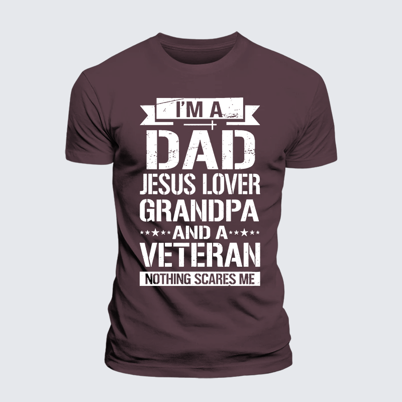 Luxe Mercerized Cotton Tee - I'm A Dad-Jesus Lover-Grandpa-Veteran
