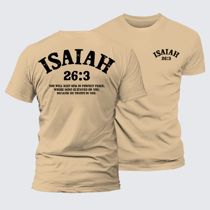 Luxe Mercerized Cotton Tee - Isaiah 26:3 Perfect Peace