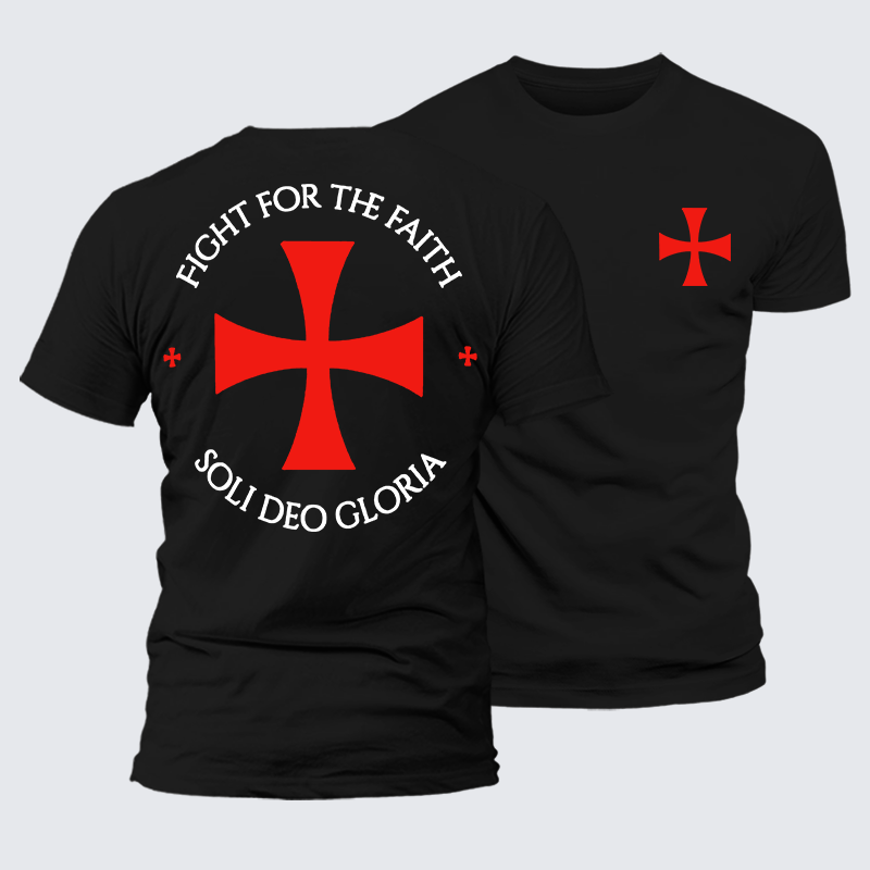 Luxe Mercerized Cotton Tee - Fight for the Faith ¨C Templar Cross Crusader Knight