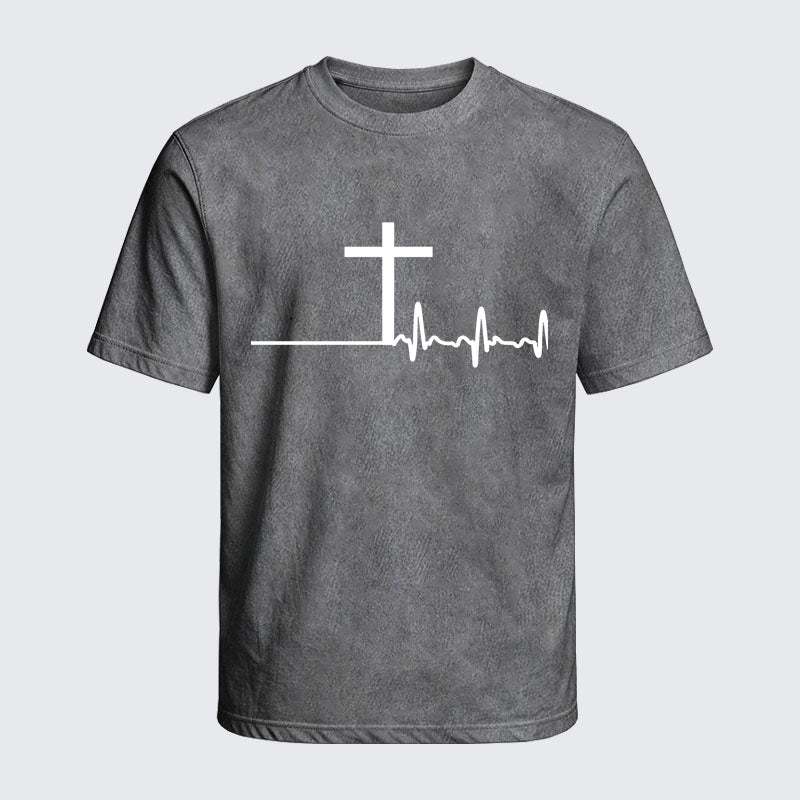 Washed T-Shirt - ECG Cross