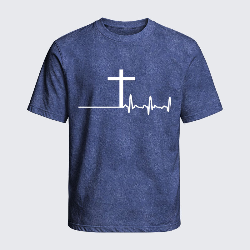 Washed T-Shirt - ECG Cross