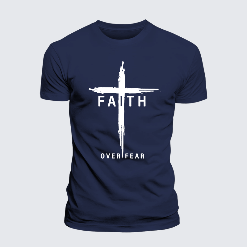 Luxe Mercerized Cotton Tee - Faith Over Fear Cross