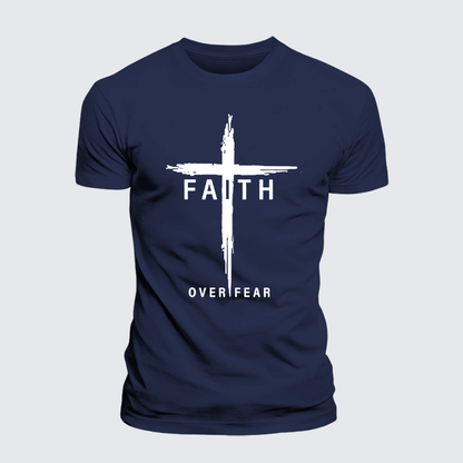 Luxe Mercerized Cotton Tee - Faith Over Fear Cross