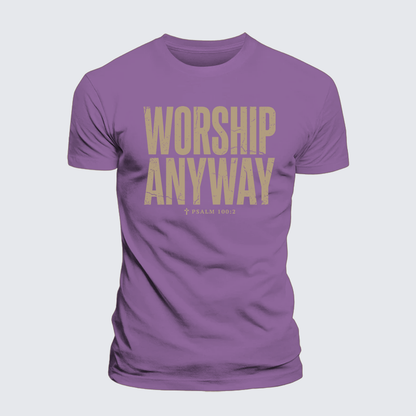 Luxe Mercerized Cotton Tee - Worship Anyway
