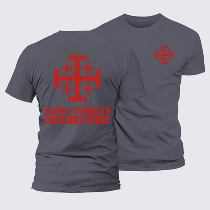 Luxe Mercerized Cotton Tee - Faith &Strength Crusader Spirit Crusader Knight