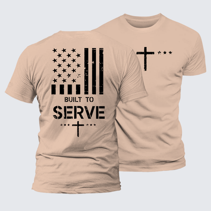 Luxe Mercerized Cotton Tee - Built To Serve Flag Cross