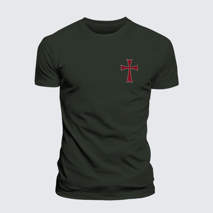 Luxe Mercerized Cotton Tee - Knights Templar Crusader Cross
