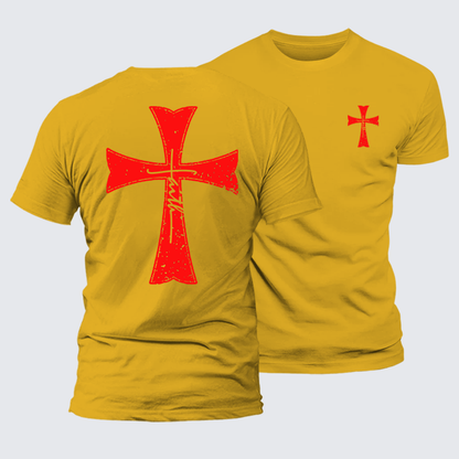 Luxe Mercerized Cotton Tee - Knights Templar Crusader Cross Faith