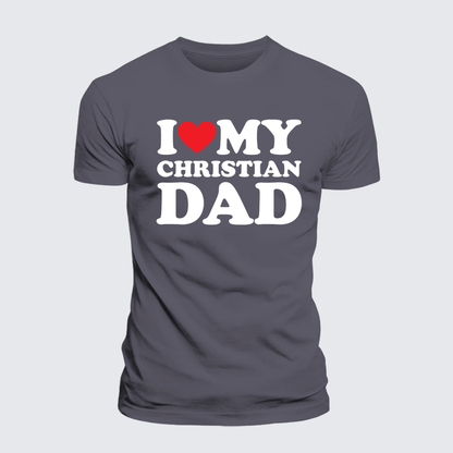 Luxe Mercerized Cotton Tee - I Love My Christian Dad