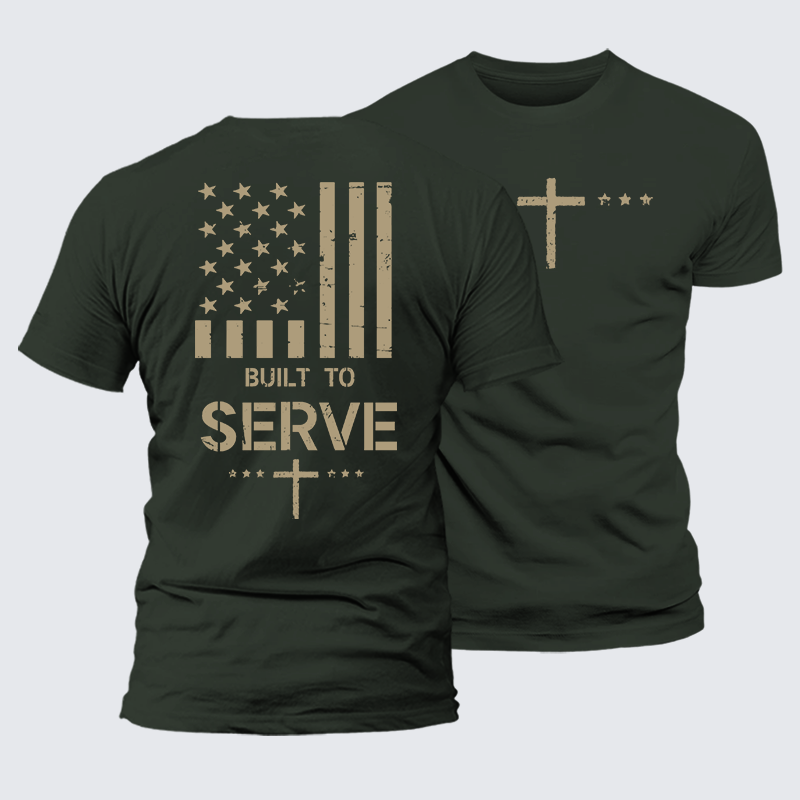 Luxe Mercerized Cotton Tee - Built To Serve Flag Cross