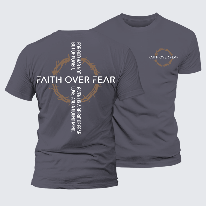 Luxe Mercerized Cotton Tee -  Faith Over Fear