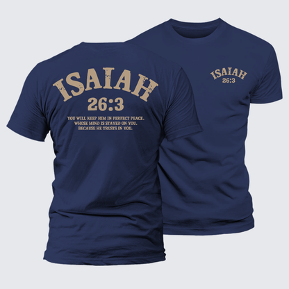 Luxe Mercerized Cotton Tee - Isaiah 26:3 Perfect Peace